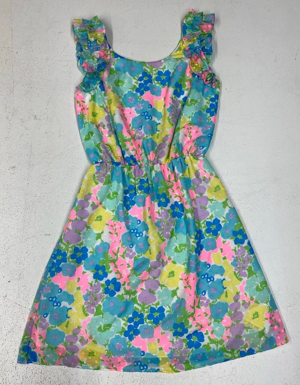 Women Lilly Pulitzer Danna Spring Fling sleeveless ruffle floral summer dress XS